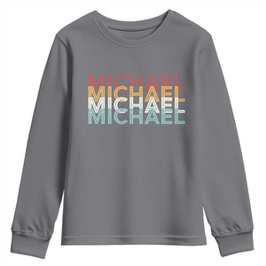Michael Birthday Gift Youth Sweatshirt Vintage Retro Michael Name Typography TS12 Charcoal Print Your Wear