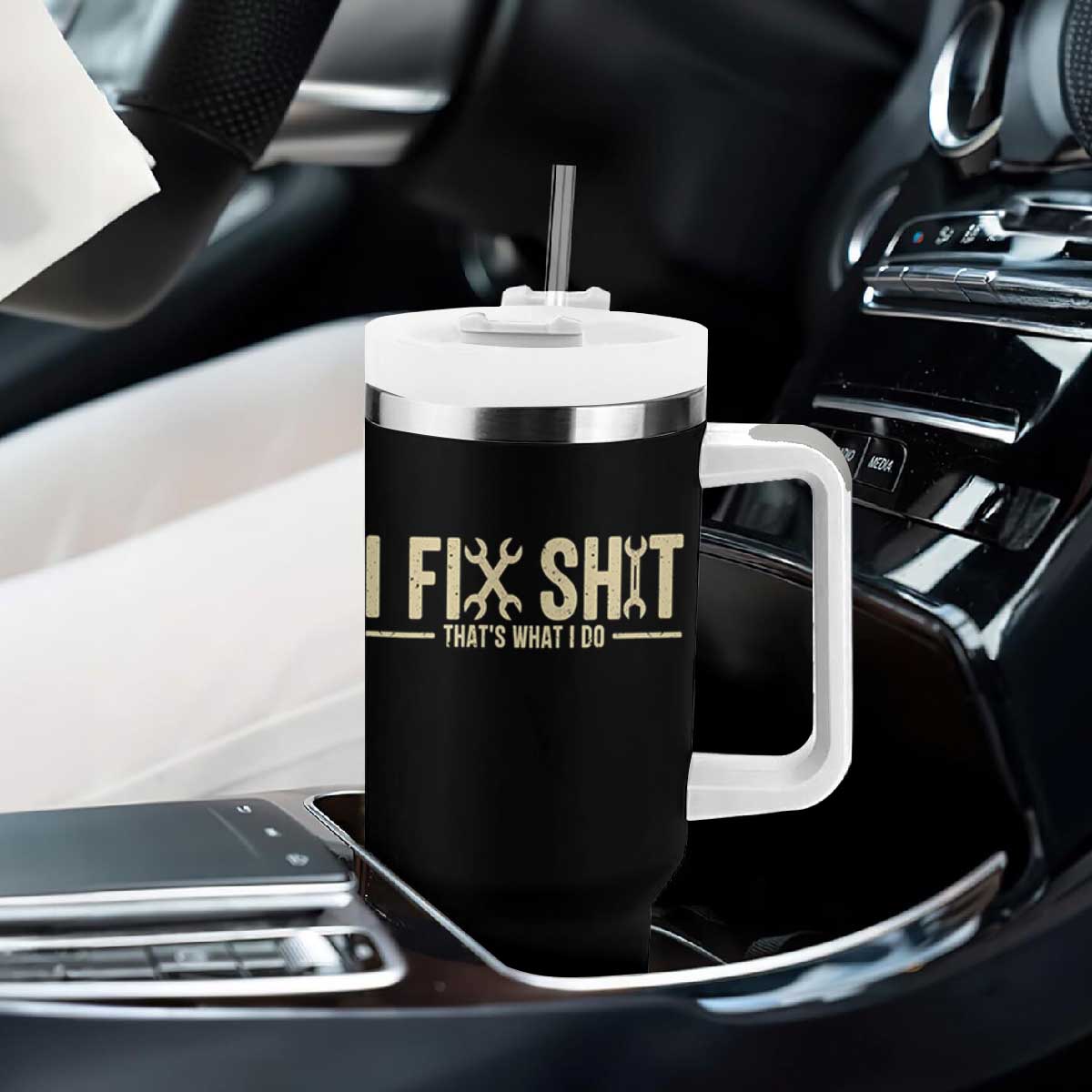 I Fix Shit Thats What I Do Tumbler With Handle Funny Handyman Gift TS12 Print Your Wear