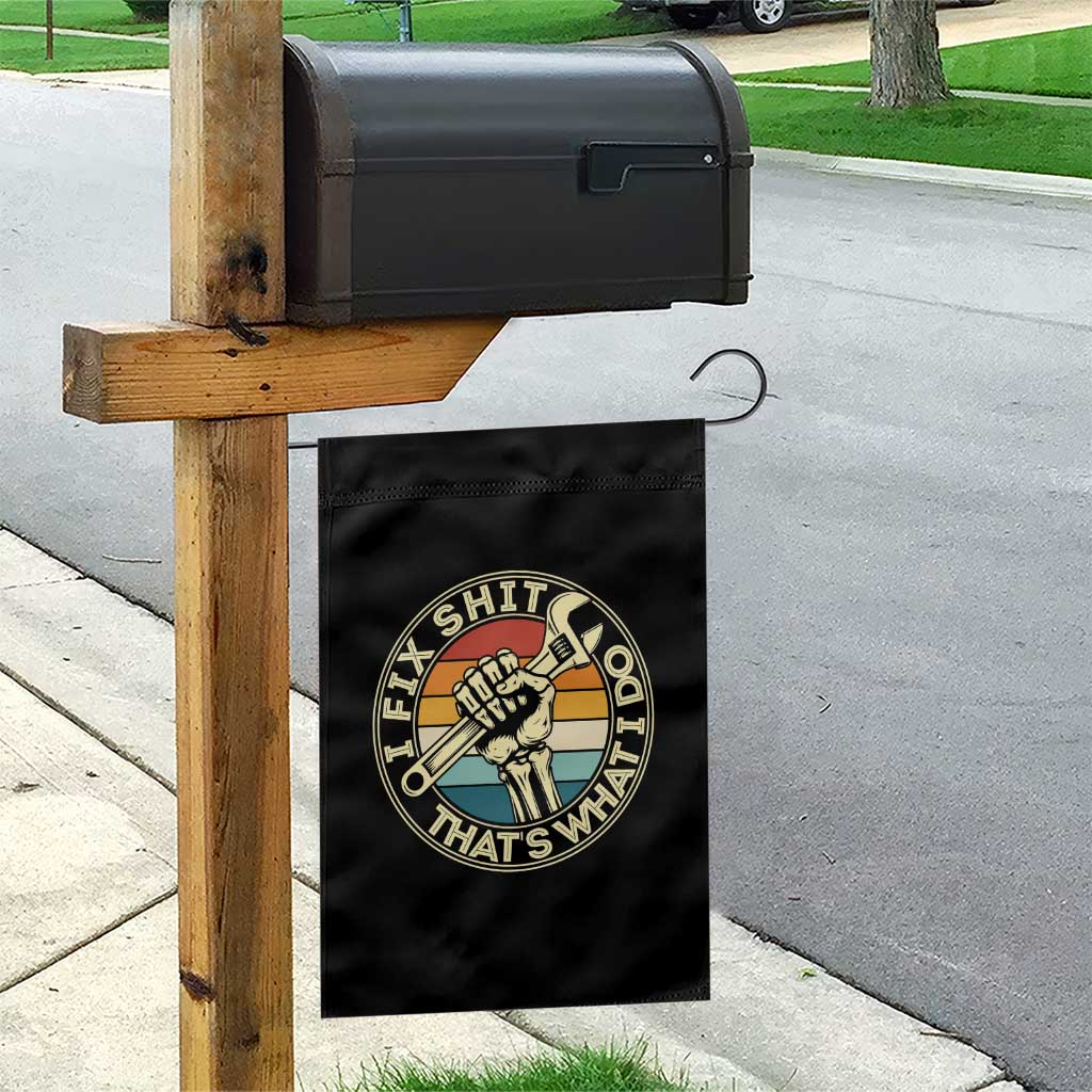 Vintage Skeleton Wrench Graphic Garden Flag I Fix Shit Thats What I Do TS12 Print Your Wear