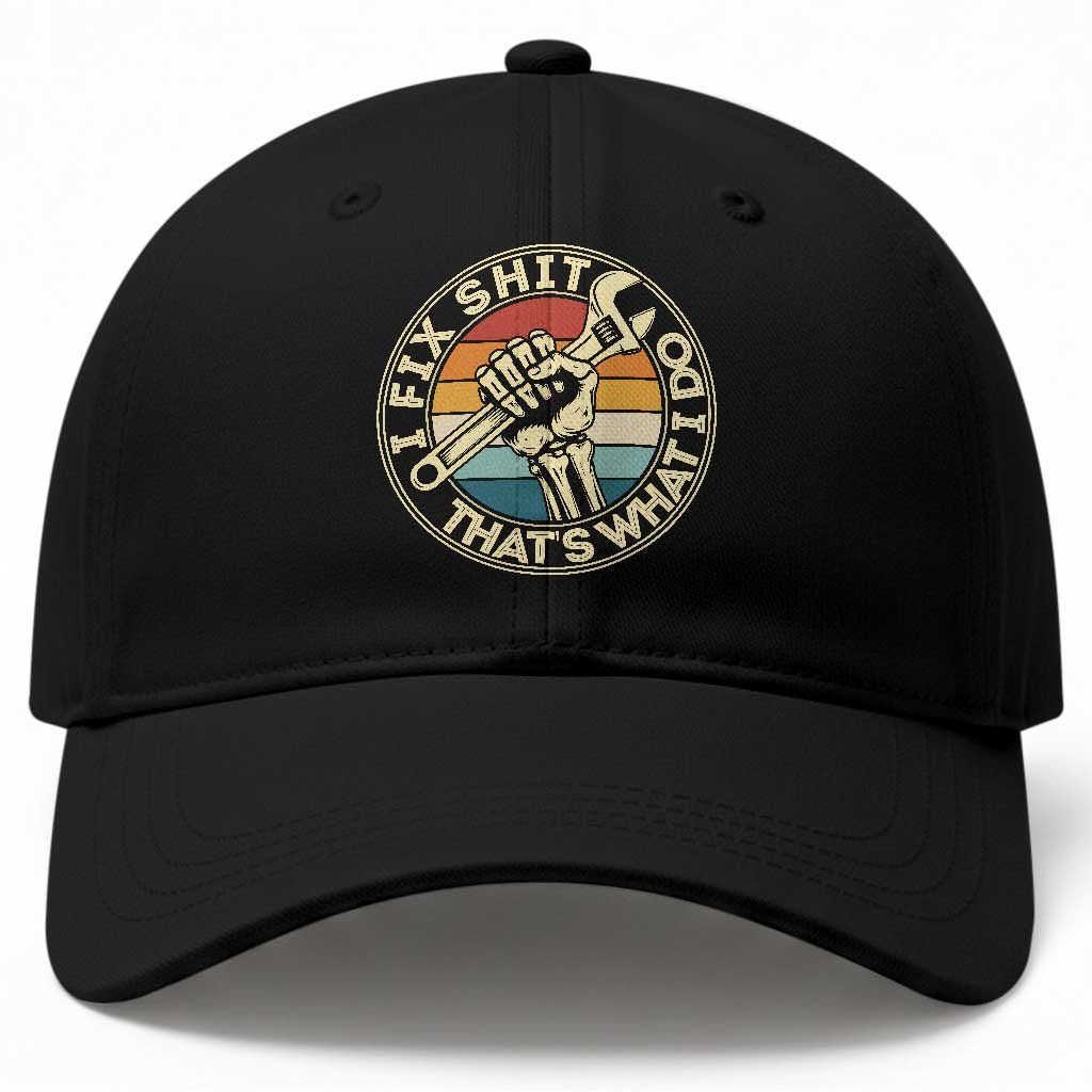 Vintage Skeleton Wrench Graphic Baseball Cap I Fix Shit Thats What I Do TS12 Print Your Wear