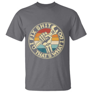 Vintage Skeleton Wrench Graphic T Shirt I Fix Shit Thats What I Do TS12 Charcoal Print Your Wear