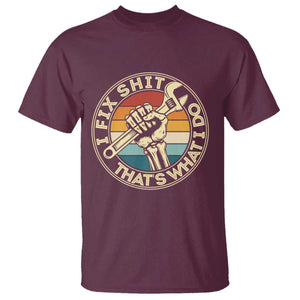 Vintage Skeleton Wrench Graphic T Shirt I Fix Shit Thats What I Do TS12 Maroon Print Your Wear