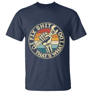 Vintage Skeleton Wrench Graphic T Shirt I Fix Shit Thats What I Do TS12 Navy Print Your Wear