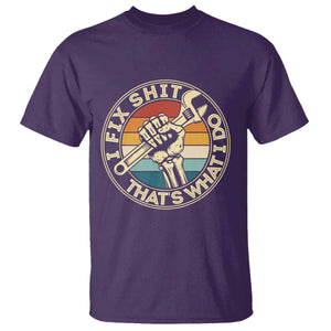 Vintage Skeleton Wrench Graphic T Shirt I Fix Shit Thats What I Do TS12 Purple Print Your Wear