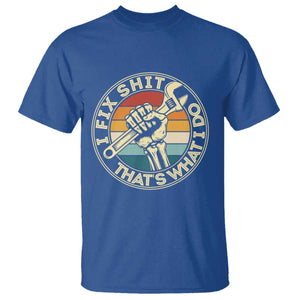 Vintage Skeleton Wrench Graphic T Shirt I Fix Shit Thats What I Do TS12 Royal Blue Print Your Wear