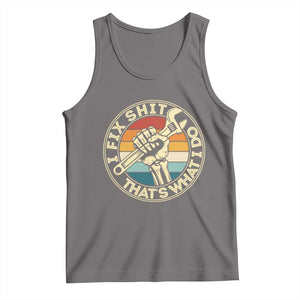 Vintage Skeleton Wrench Graphic Tank Top I Fix Shit Thats What I Do TS12 Deep Heather Print Your Wear