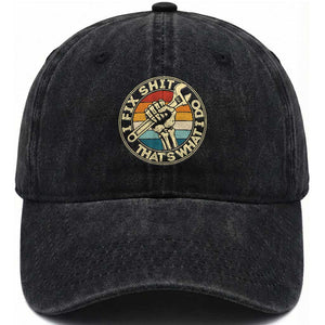 Vintage Skeleton Wrench Graphic Washed Cotton Baseball Cap I Fix Shit Thats What I Do TS12 Print Your Wear