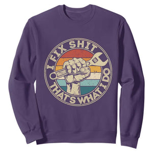 Auto Mechanic Dad Gift Sweatshirt Vintage I Fix Shit Thats What I Do TS12 Purple Print Your Wear