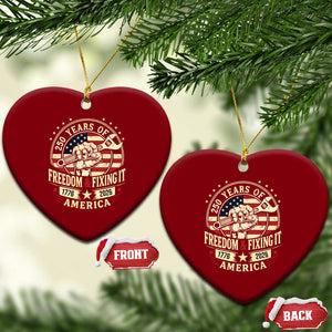 USA 250th Anniversary Patriotic Mechanic Ceramic Ornament Freedom And Fixing It TS12 Print Your Wear