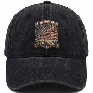 250 Years Of Fixing It Washed Cotton Baseball Cap 250th Anniversary Mechanic Gift TS12 Print Your Wear