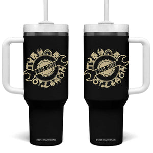 Funny Handyman Father's Day Gift Tumbler With Handle I Fix Shit TS12 One Size: 40 oz Black Print Your Wear