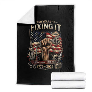 250 Years Of Fixing It Mechanic Pride Throw Blanket USA 250 Anniversary Gift TS12 Black Print Your Wear