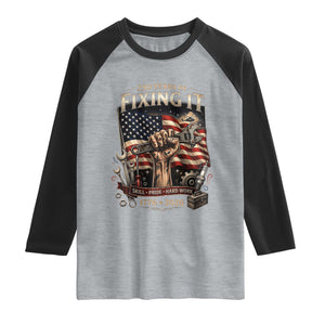 250 Years Of Fixing It Mechanic Pride Raglan Shirt USA 250 Anniversary Gift TS12 Heather Gray Black Print Your Wear