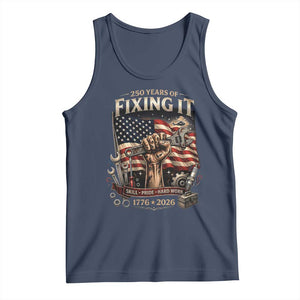 250 Years Of Fixing It Mechanic Pride Tank Top USA 250 Anniversary Gift TS12 Navy Print Your Wear