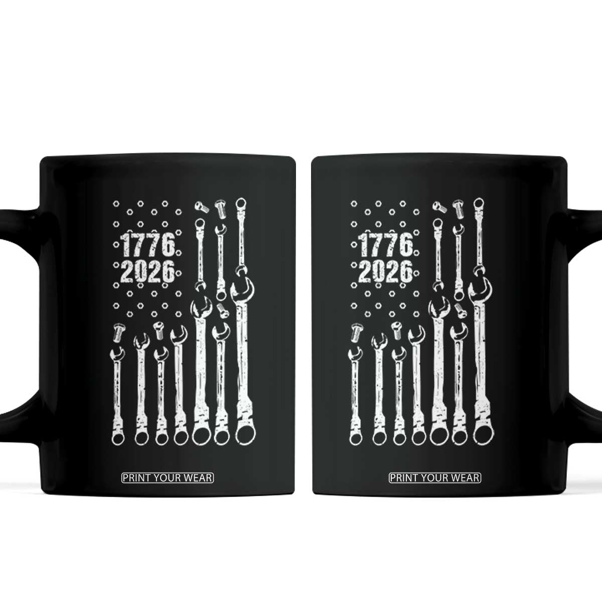 Patriotic Mechanic Gift Coffee Mug American Flag Automotive Lover TS12 Black Print Your Wear