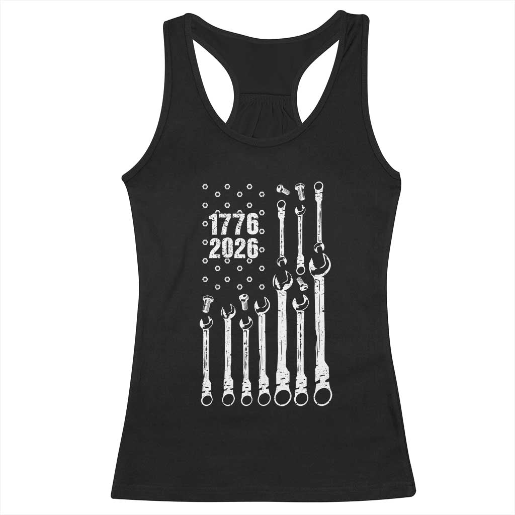 Patriotic Mechanic Gift Racerback Tank Top American Flag Automotive Lover TS12 Black Print Your Wear