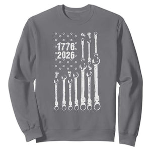 Patriotic Mechanic Gift Sweatshirt American Flag Automotive Lover TS12 Charcoal Print Your Wear