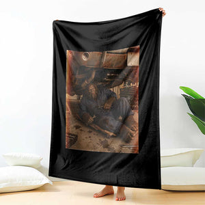 Bigfoot Mechanic Meme Throw Blanket Funny Sasquatch Fixing Cars TS12 Print Your Wear