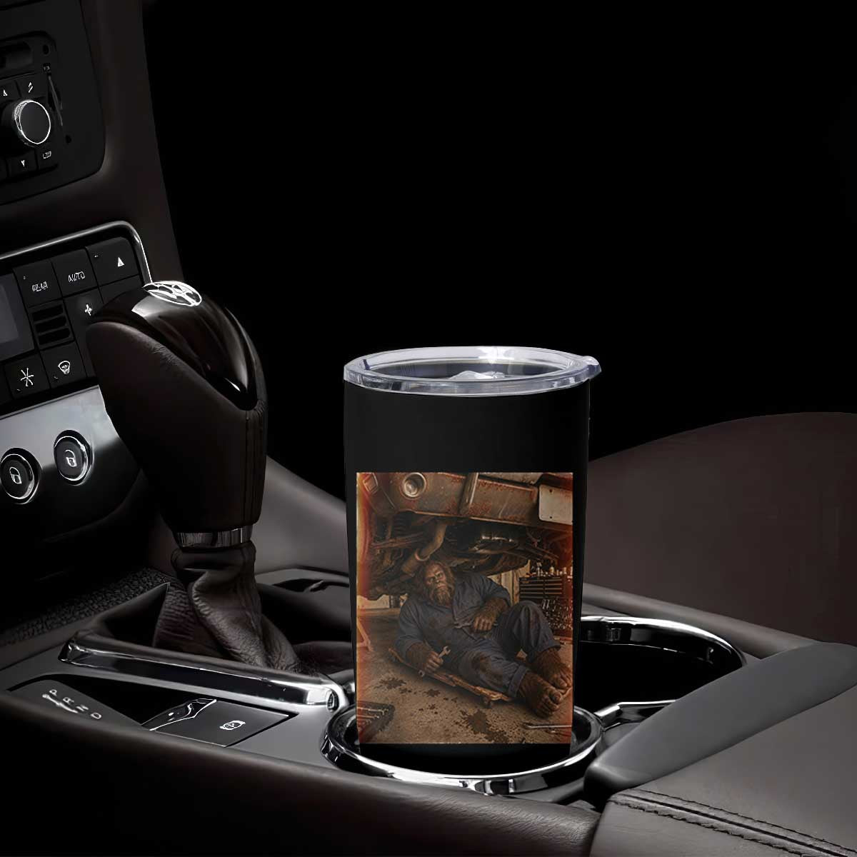 Bigfoot Mechanic Meme Tumbler Cup Funny Sasquatch Fixing Cars TS12 Print Your Wear