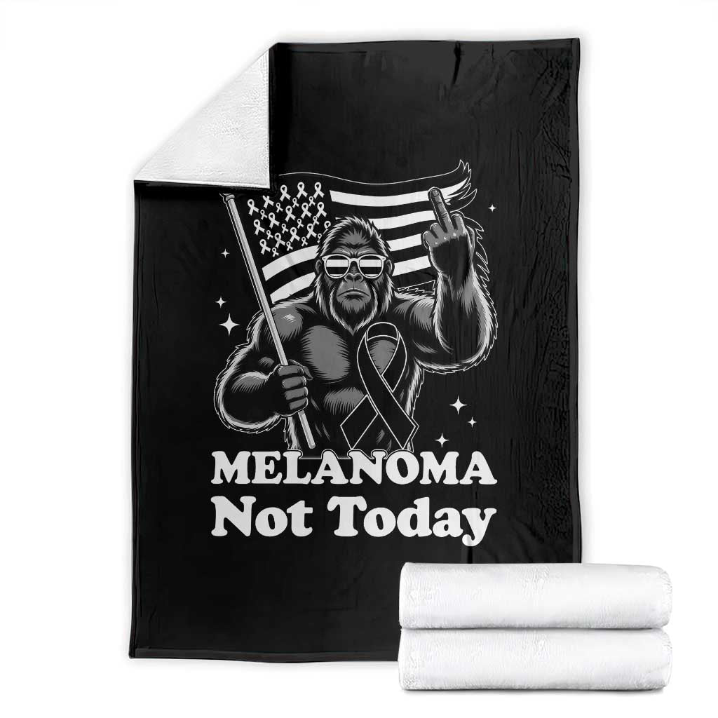 Bigfoot Black Ribbon Throw Blanket Not Today Melanoma Awareness Gift TS12 Black Print Your Wear
