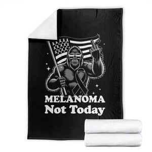 Bigfoot Black Ribbon Throw Blanket Not Today Melanoma Awareness Gift TS12 Black Print Your Wear