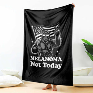 Bigfoot Black Ribbon Throw Blanket Not Today Melanoma Awareness Gift TS12 Print Your Wear