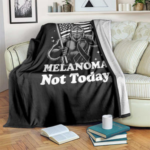 Bigfoot Black Ribbon Throw Blanket Not Today Melanoma Awareness Gift TS12 Print Your Wear