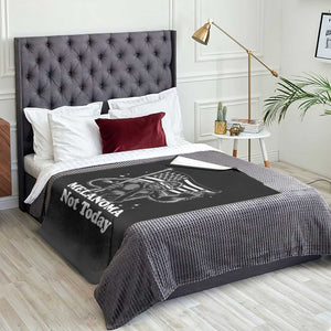 Bigfoot Black Ribbon Throw Blanket Not Today Melanoma Awareness Gift TS12 Print Your Wear