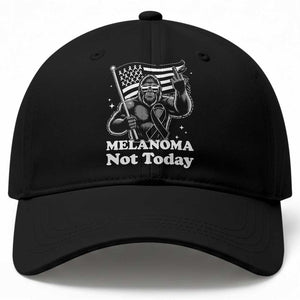 Bigfoot Black Ribbon Baseball Cap Not Today Melanoma Awareness Gift TS12 Print Your Wear