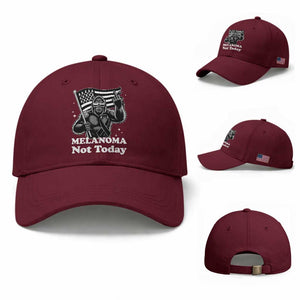 Bigfoot Black Ribbon Baseball Cap Not Today Melanoma Awareness Gift TS12 Baseball Cap Universal Fit Maroon Print Your Wear