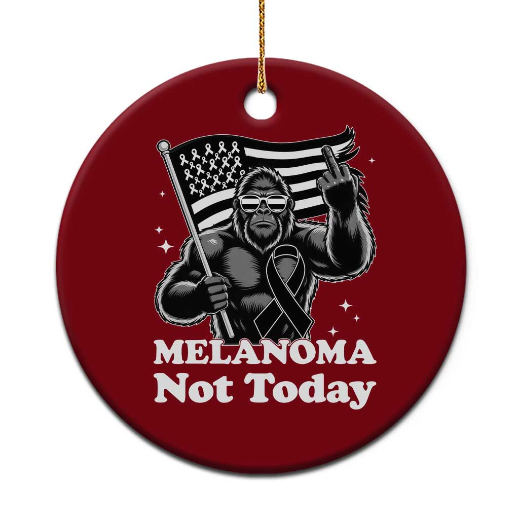 Bigfoot Black Ribbon Ceramic Ornament Not Today Melanoma Awareness Gift TS12 1pc Red Print Your Wear