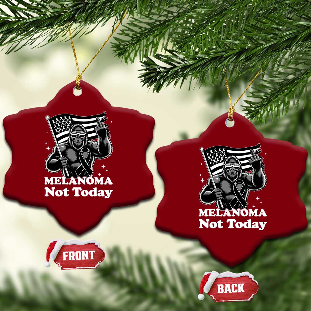 Bigfoot Black Ribbon Ceramic Ornament Not Today Melanoma Awareness Gift TS12 Print Your Wear