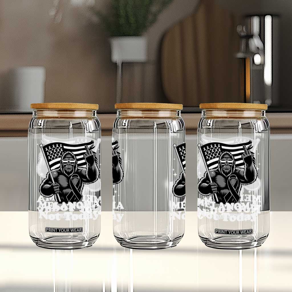 Bigfoot Black Ribbon Glass Can Not Today Melanoma Awareness Gift TS12 Print Your Wear
