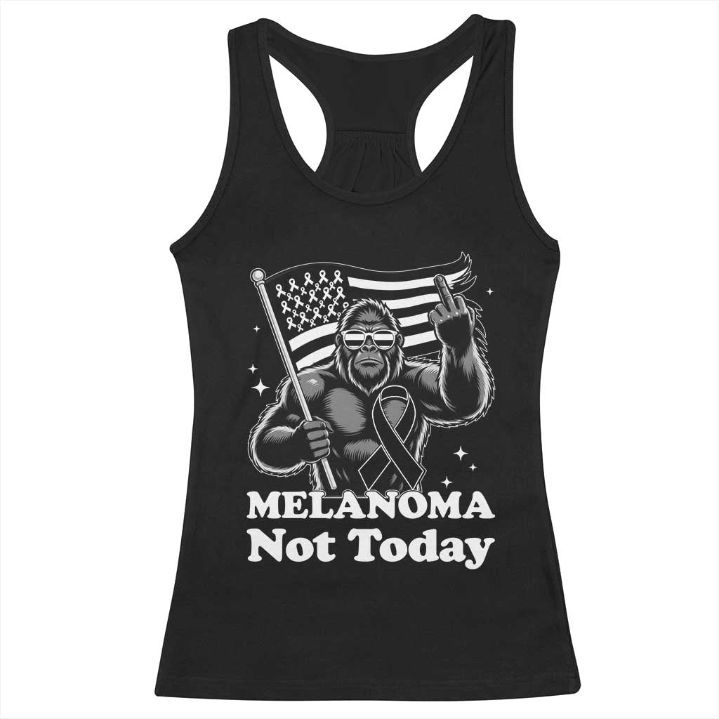 Bigfoot Black Ribbon Racerback Tank Top Not Today Melanoma Awareness Gift TS12 Black Print Your Wear