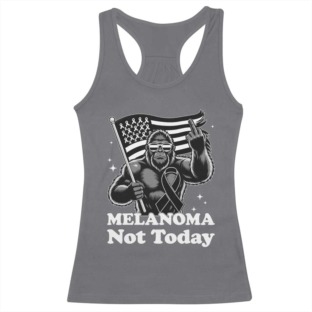 Bigfoot Black Ribbon Racerback Tank Top Not Today Melanoma Awareness Gift TS12 Charcoal Print Your Wear