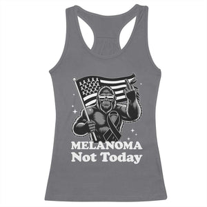 Bigfoot Black Ribbon Racerback Tank Top Not Today Melanoma Awareness Gift TS12 Charcoal Print Your Wear