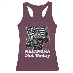 Bigfoot Black Ribbon Racerback Tank Top Not Today Melanoma Awareness Gift TS12 Maroon Print Your Wear