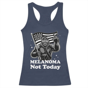 Bigfoot Black Ribbon Racerback Tank Top Not Today Melanoma Awareness Gift TS12 Navy Print Your Wear