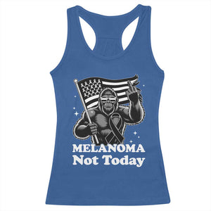 Bigfoot Black Ribbon Racerback Tank Top Not Today Melanoma Awareness Gift TS12 Royal Blue Print Your Wear