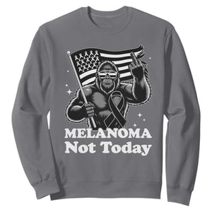 Bigfoot Black Ribbon Sweatshirt Not Today Melanoma Awareness Gift TS12 Charcoal Print Your Wear