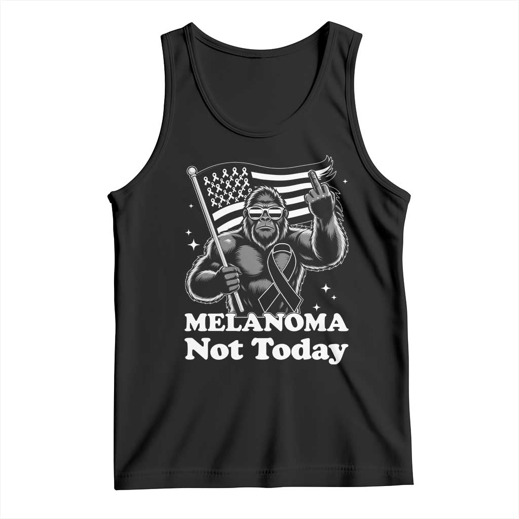 Bigfoot Black Ribbon Tank Top Not Today Melanoma Awareness Gift TS12 Black Print Your Wear