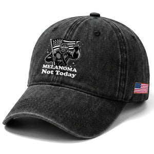 Bigfoot Black Ribbon Washed Cotton Baseball Cap Not Today Melanoma Awareness Gift TS12 Print Your Wear