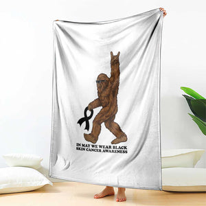 Funny Bigfoot Skin Cancer Support Throw Blanket In May We Wear Black TS12 Print Your Wear
