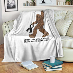 Funny Bigfoot Skin Cancer Support Throw Blanket In May We Wear Black TS12 Print Your Wear