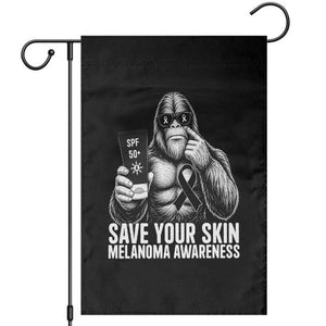 Bigfoot Save Your Skin Garden Flag Melanoma Warrior Support TS12 Black Print Your Wear