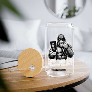 Bigfoot Save Your Skin Glass Can Melanoma Warrior Support TS12 Print Your Wear