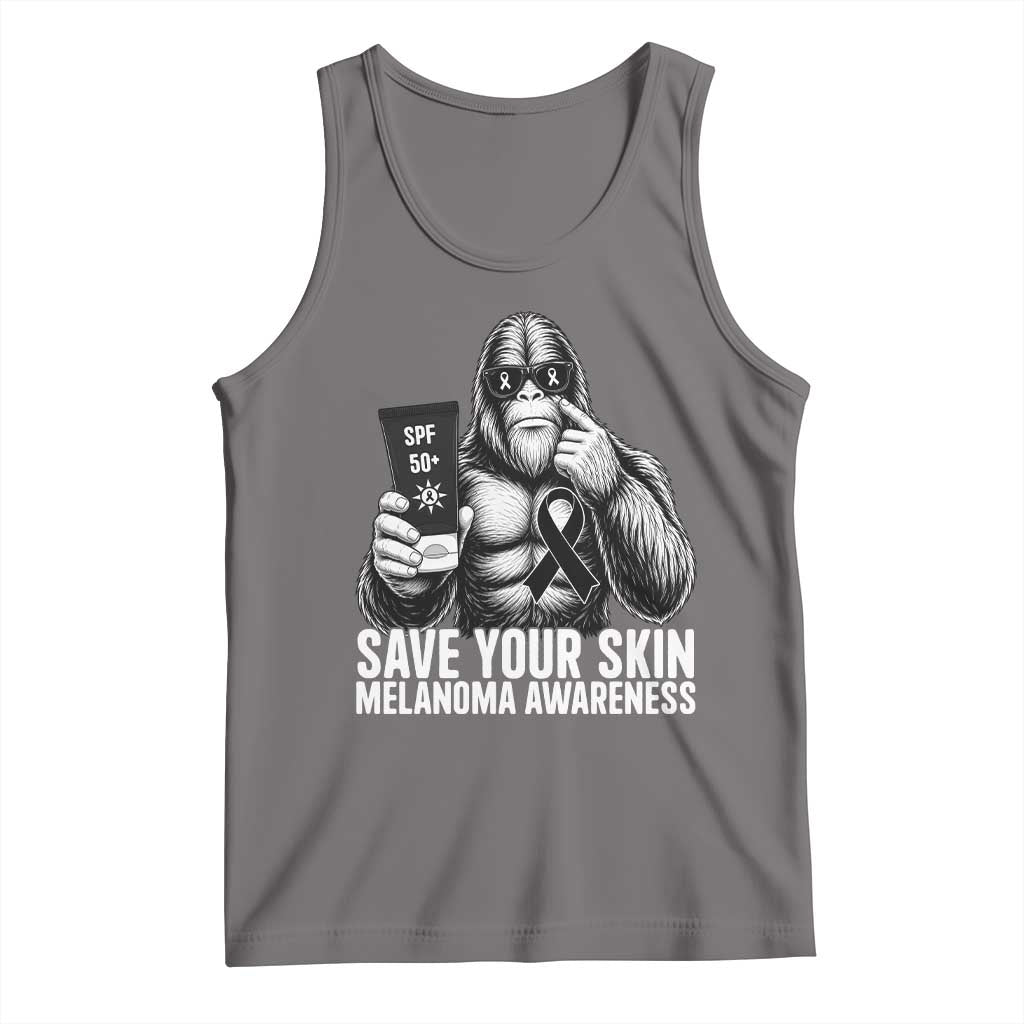 Bigfoot Save Your Skin Tank Top Melanoma Warrior Support TS12 Deep Heather Print Your Wear