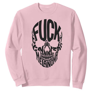 Fuck Melanoma Skull Typography Sweatshirt Skin Cancer Warrior TS12 Light Pink Print Your Wear
