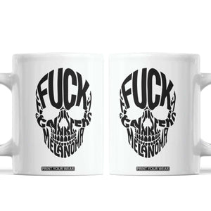 Fuck Melanoma Skull Typography Coffee Mug Skin Cancer Warrior TS12 White Print Your Wear