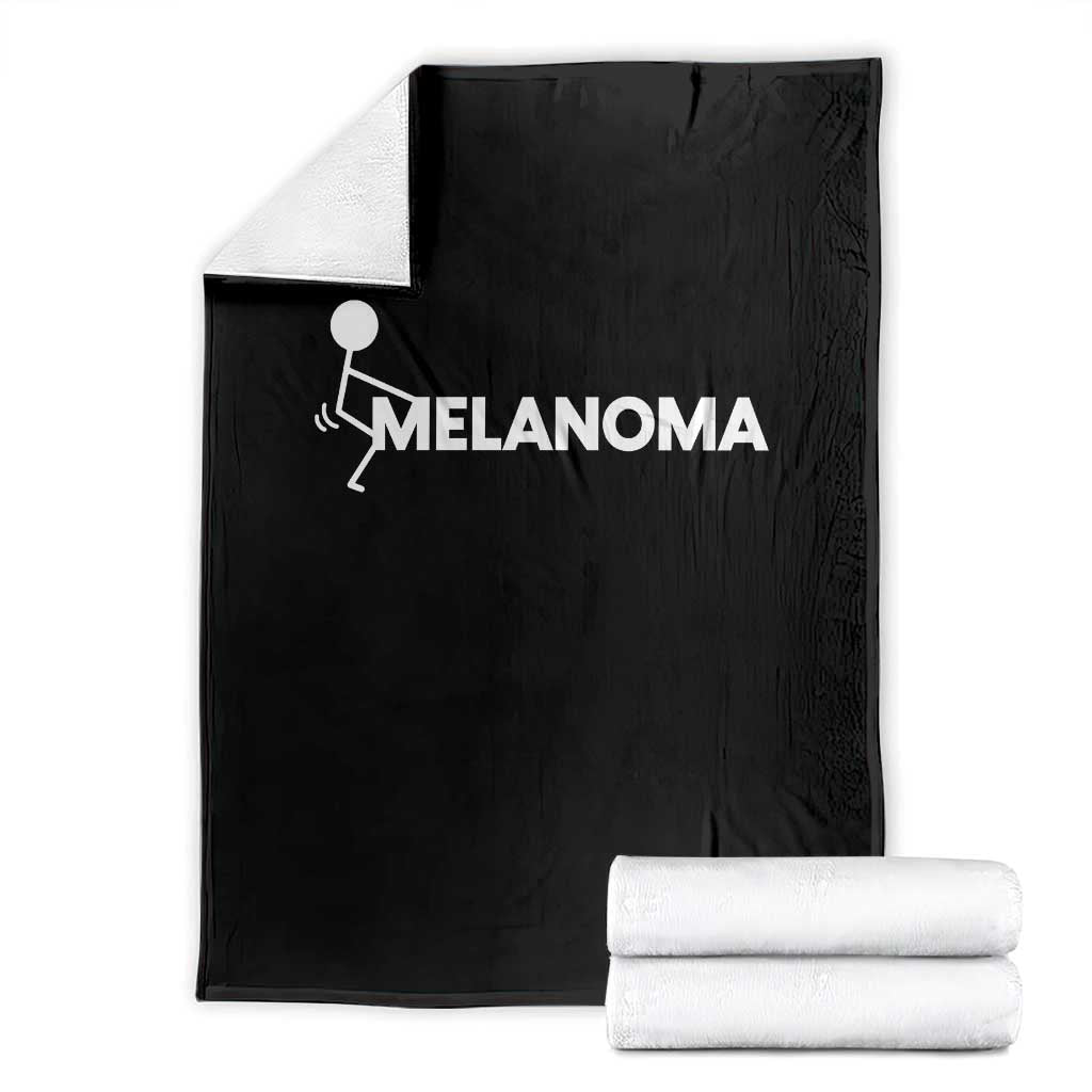 Fuck Melanoma Awareness Throw Blanket Funny Stick Figure Warrior TS12 Black Print Your Wear